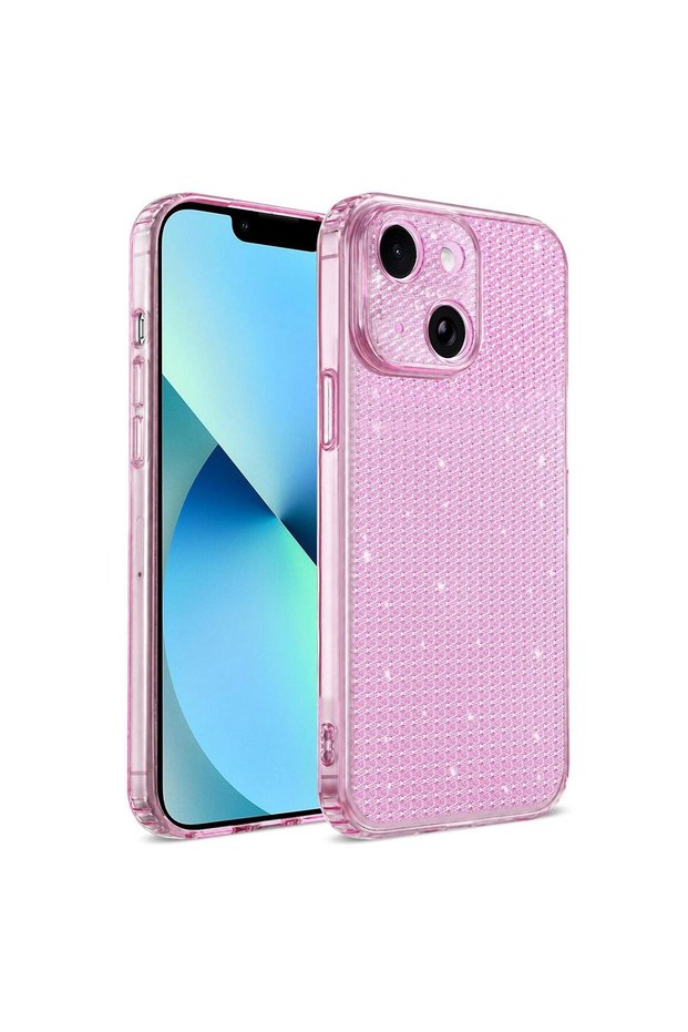 Compatible with iPhone 13 and 14 - Crystal Flex Transparent Silicone Glittery Look Flashy Case
