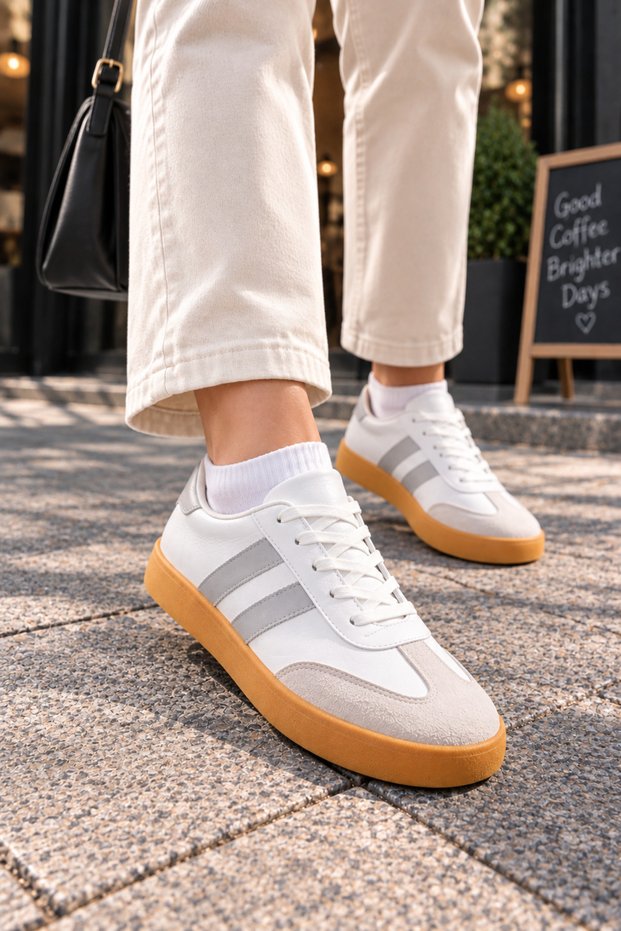 Unisex White Gray Daily School Sports Shoes