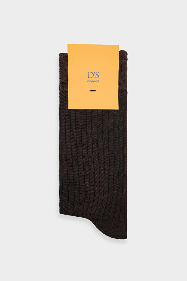 Ds Damat Brown Ribbed Socks
