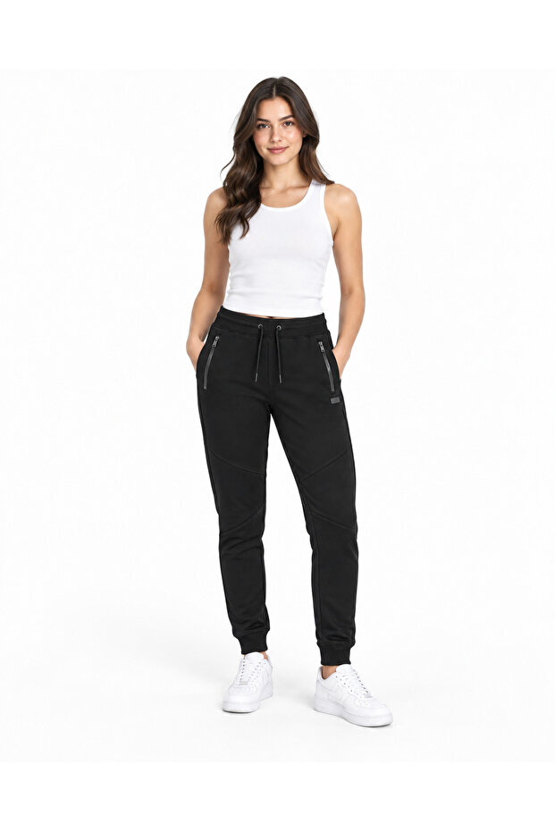 Women's Slim Fit Joggers – Functional & Stylish, Black