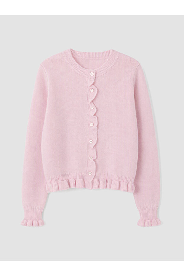 Rmz Gi̇yi̇m Farkiyla Zero Roba Collar Women's Knitwear Cardigan