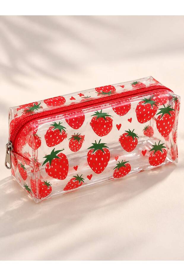 Strawberry Patterned Makeup Bag