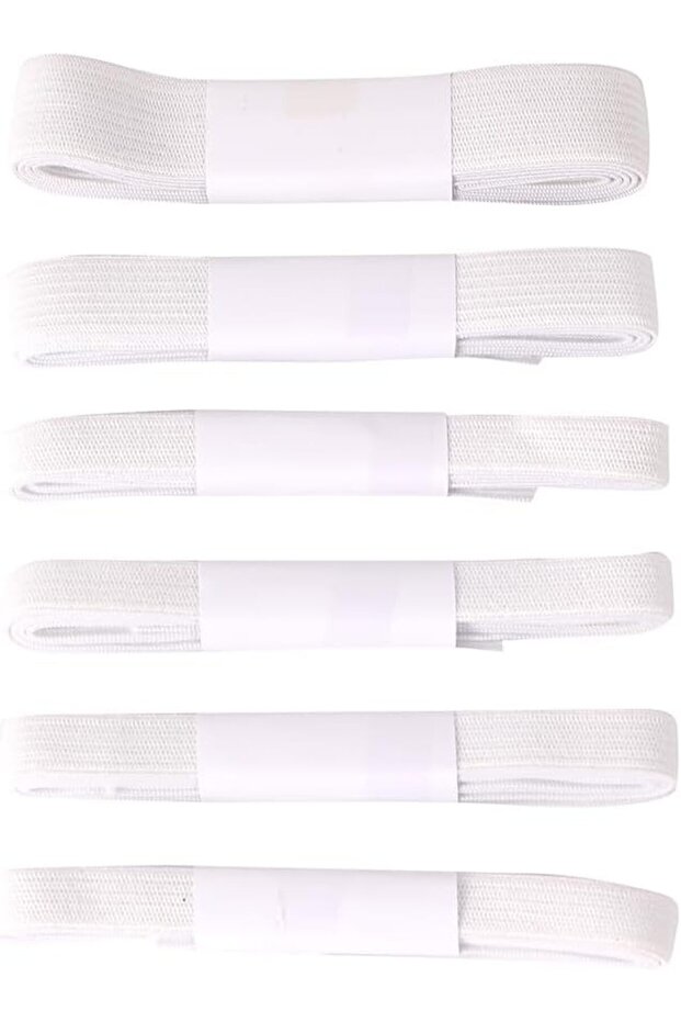 Multi Pack Clothing Elastics -6 Pieces White- All-Purpose Elastic Straps for Sewing, DIY Pro