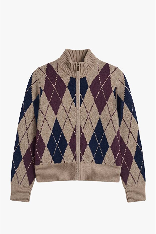Mink Keyla Baklava Patterned Cardigan