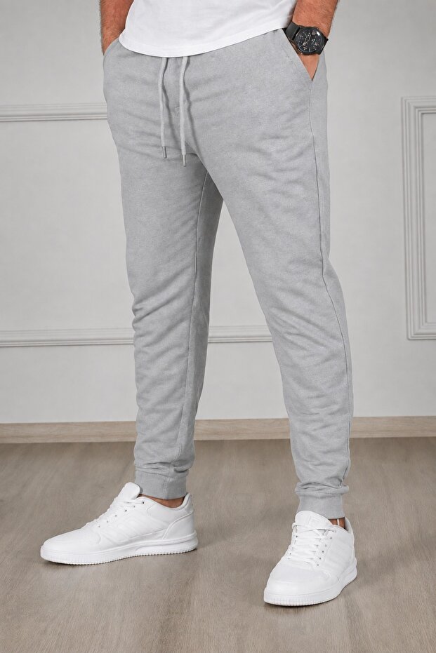 Unisex Regular Fit Ribbed Cuffs Black, Grey, Navy Blue, Anthracite Color Sweatpants, Sports Sweatpants