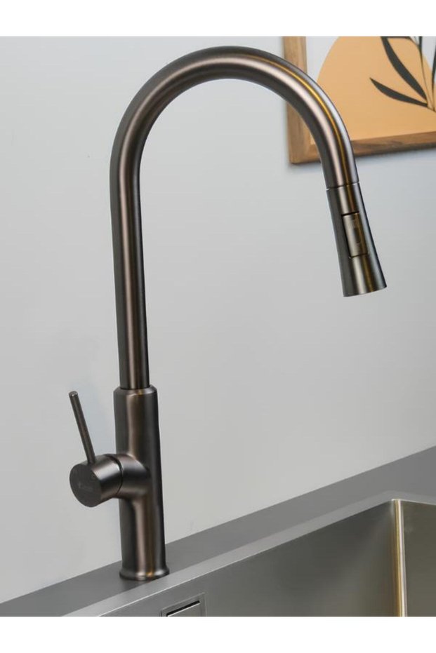 Glmbc Cl950-01 Aras Anthracite Spiral Kitchen Faucet