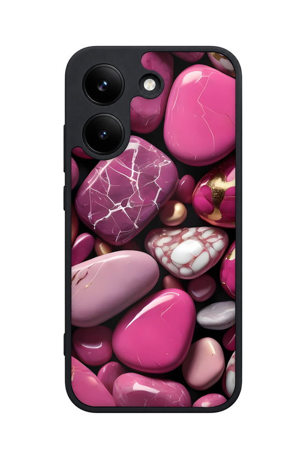 X8 Pro Compatible Pink-Gold Patterned Camera Protected Shockproof Case