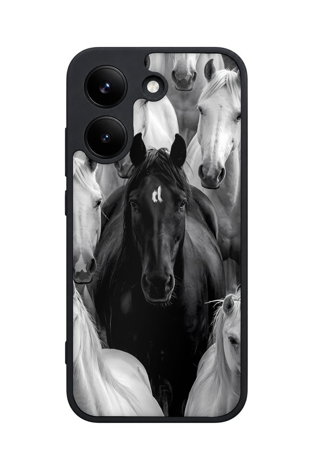 X8 Pro Compatible Black and White Patterned Camera Protected Shockproof Case