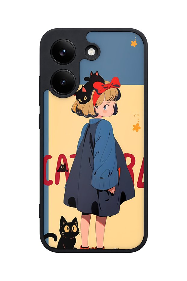 X8 Pro Compatible Black Cat Patterned Camera Protected Shockproof Case