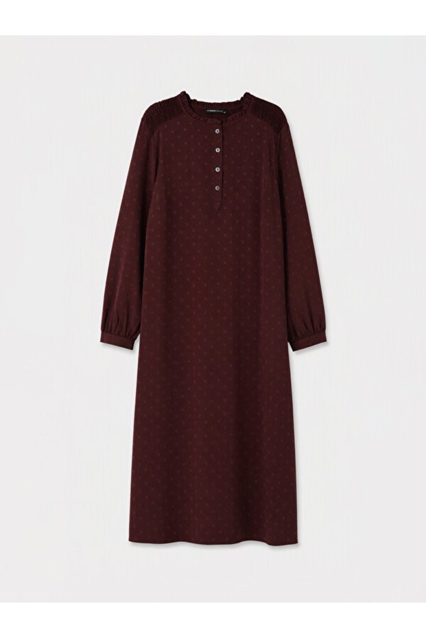 Women's ruched polka dot a-line dress