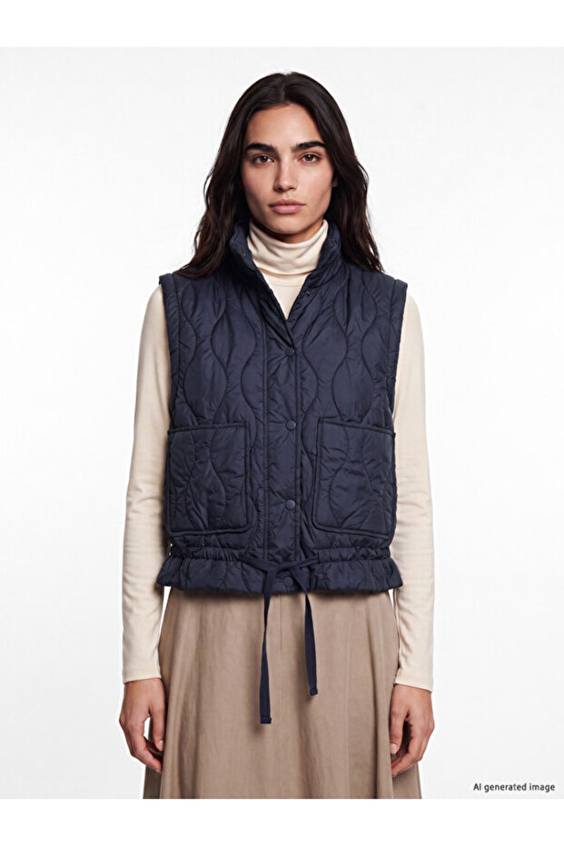 Stand Collar Quilted Women's Puffer Vest