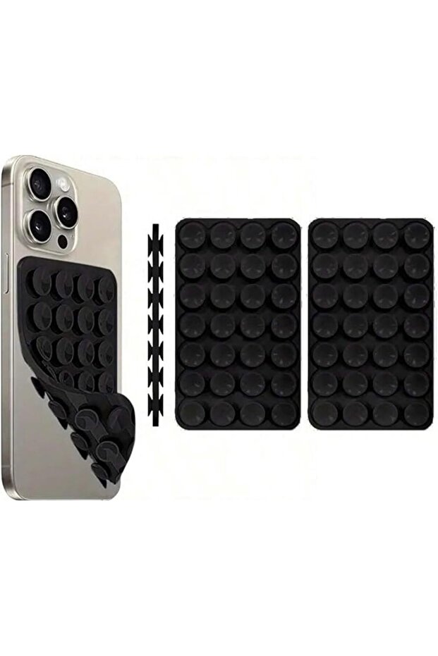 Double Sided Suction Phone Case Mount, Silicone Suction Phone Case Grip, Hands-Free Washable & Reusa