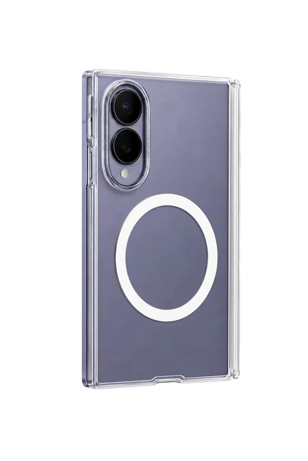 B Crystal Drop Magsafe Samsung Galaxy Z Fold 8 Compatible Fingerprint-Free Transparent Silicone Case