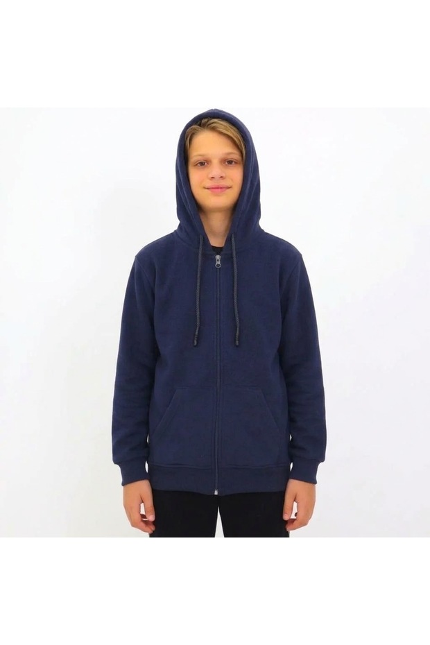 Boy's Zippered Hooded Pocket Jacket & Cardigan