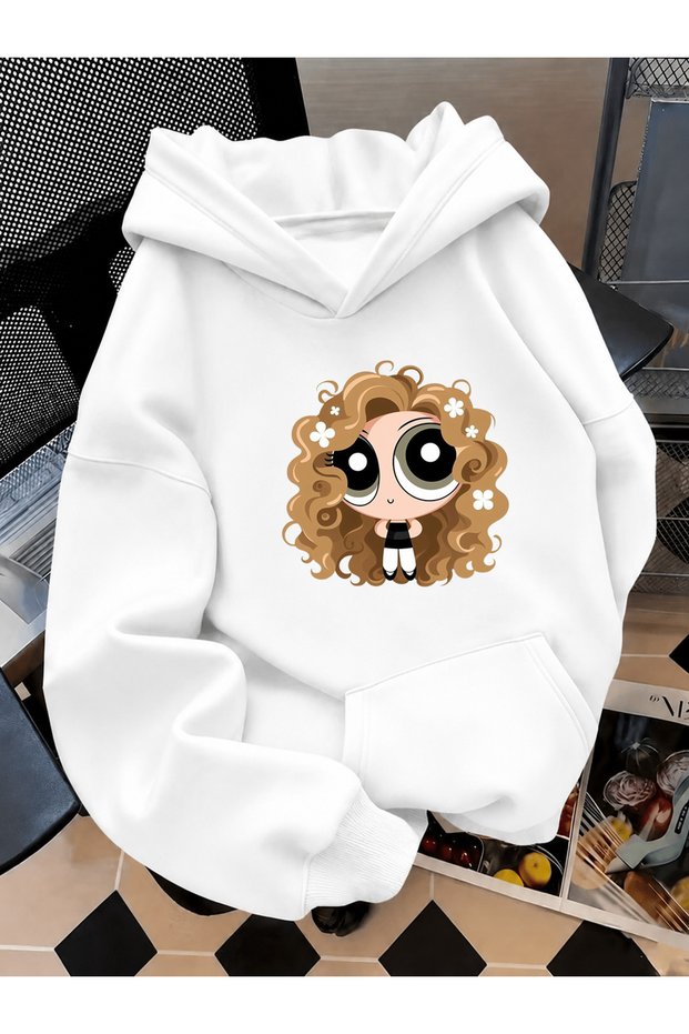 Children's Hooded Printed Sweatshirt Unisex 3 Thread Threaded Winter Hoodie