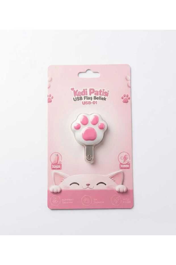 Cute Cat Paw Metal Body 32 Gb USB 2.0 Portable Flash Memory