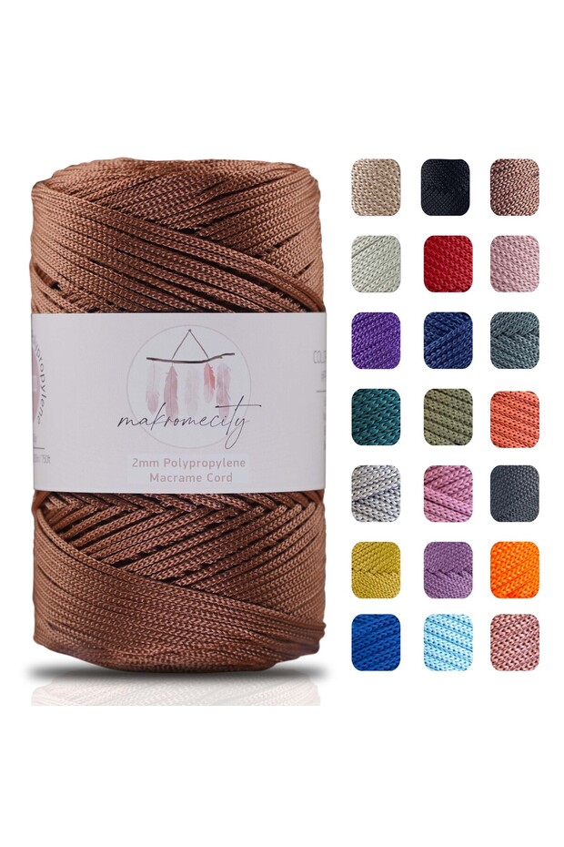 2 Mm - 200 gr Polyester Macrame Thread Copper 230 M Polyester Macrame Thread Suppla Rope And Bag Thread