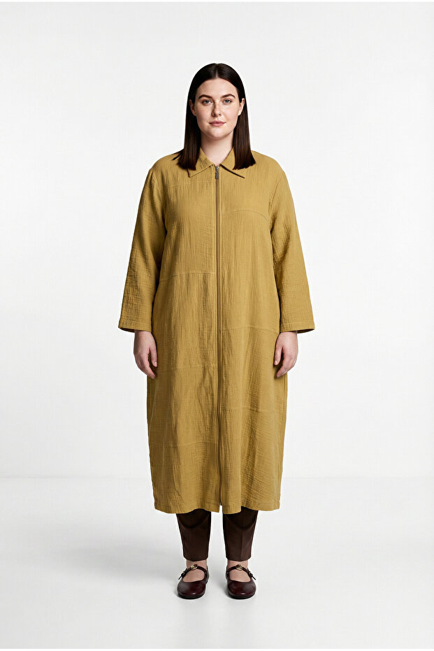 Cut-Out Detailed Muslin Robe