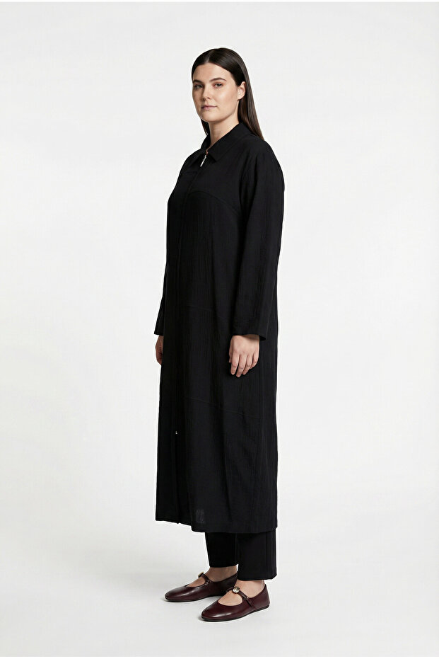 Cut-Out Detailed Muslin Robe