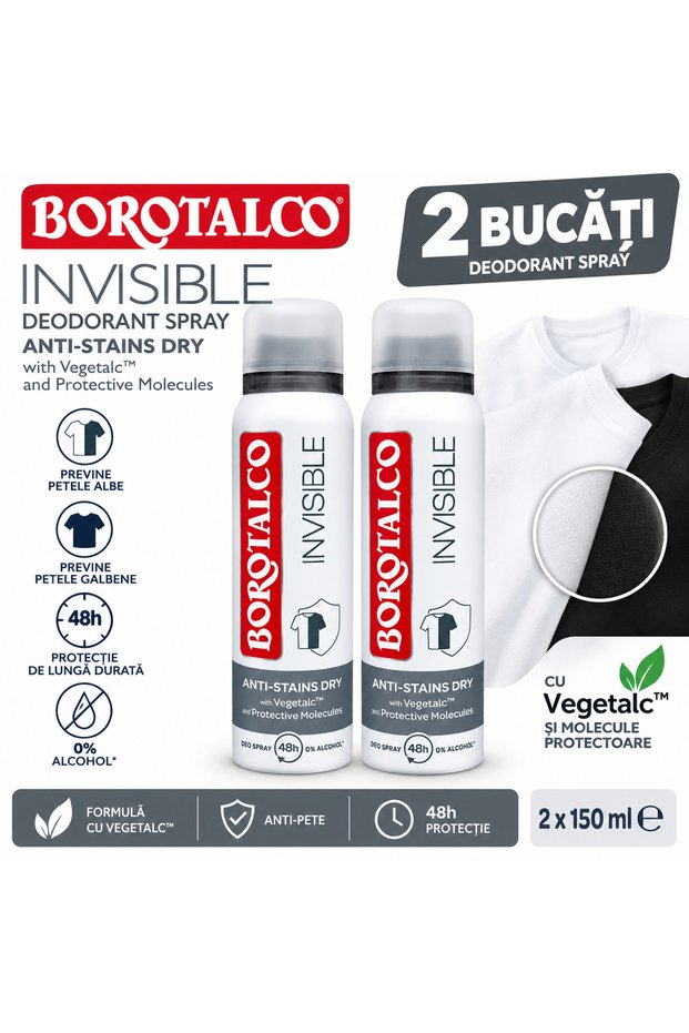 2x Deodorant Invisible 150 ml