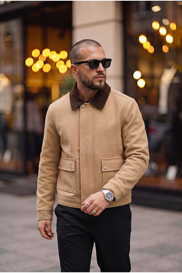 Torba Cep Velvet Collar Men's Jacket/Mantle