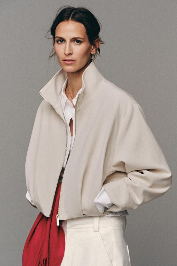New Season Women's Zra High Collar Bomber Jacket