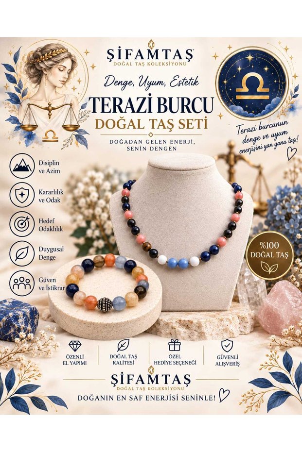 Libra Zodiac Sign Set (Bracelet and Necklace)