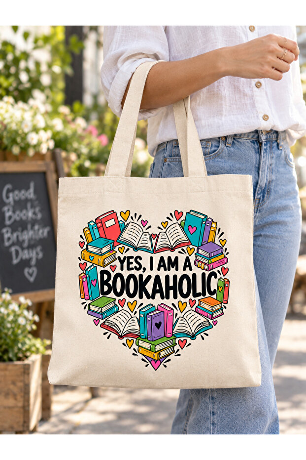 Book Themed Gift Bag Special for Book Lovers, Raw Cloth Bag, Sublimation Printing, Shoulder Bag, Shopping Bag