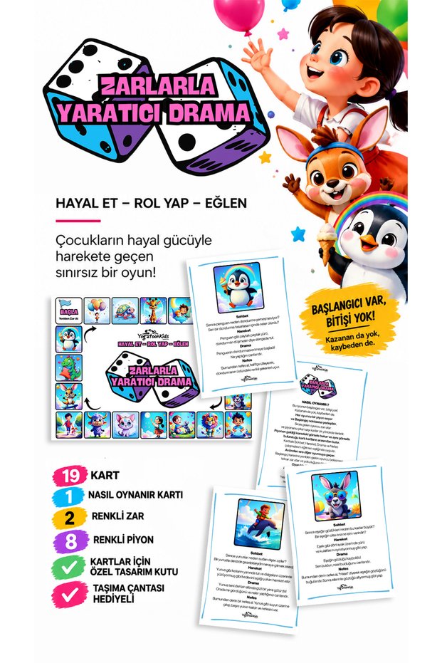 Creative Drama Game with Dice – Chat, Gesture, Drama, and Breathing Educational Fun Game for Kids