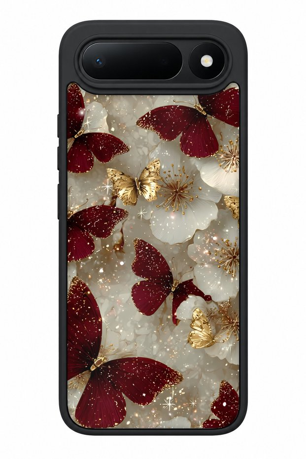 Spark 50 5g Compatible Burgundy Patterned Camera Protected Shockproof Case