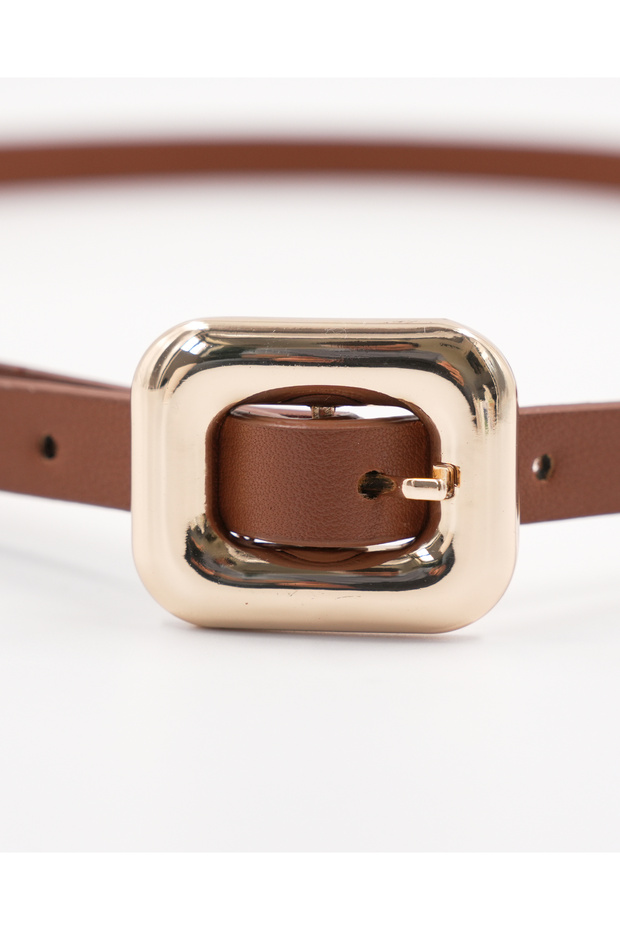 Women's Gold Buckle Thin Belt