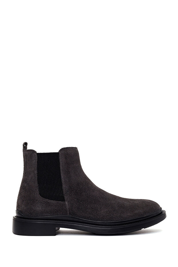 Men's Gray Suede Leather Chelsea Boots Wm710001Ds