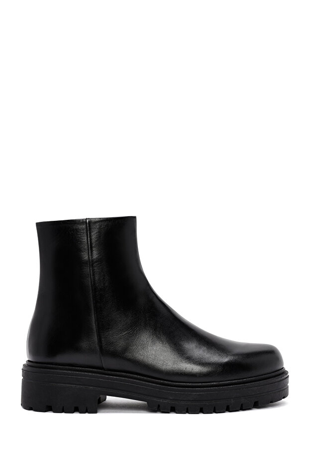 Gritti Women's Black Zippered Leather Boots Wf260003Dv