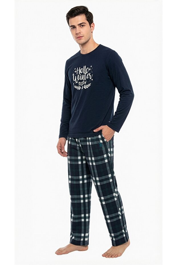Men's Navy Blue Pajama Set