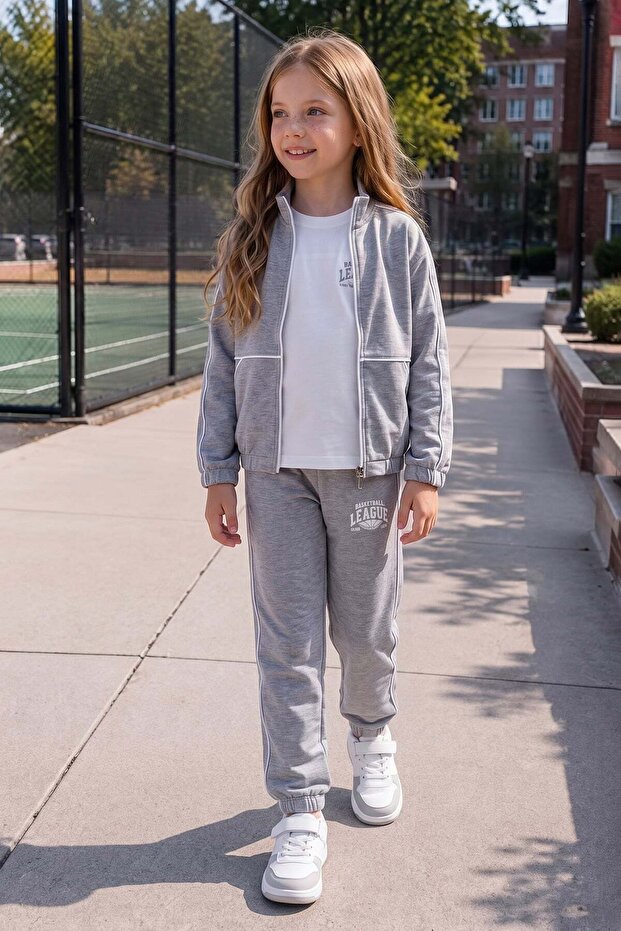 League Printed Zippered 3-Piece Girls' Set