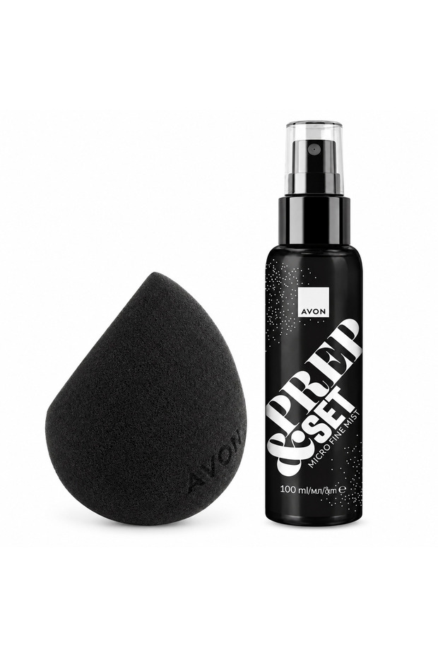 Makeup set: Prep & Set setting spray and makeup sponge