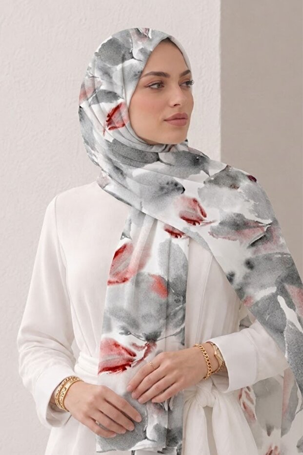 Patterned Shawl - Bamboo Kraş Printed Shawl 22