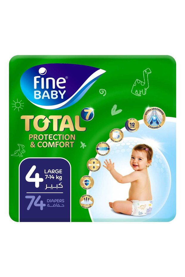 Diapers Total 7 Size 4 Large 7-14 kg 74 pcs