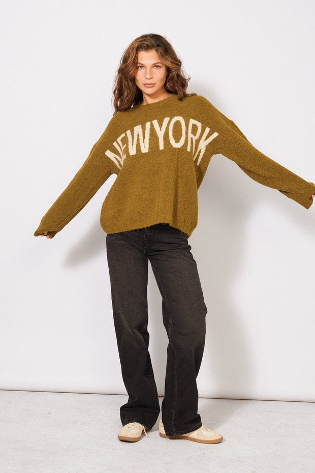 Written Knitwear Sweater Olive