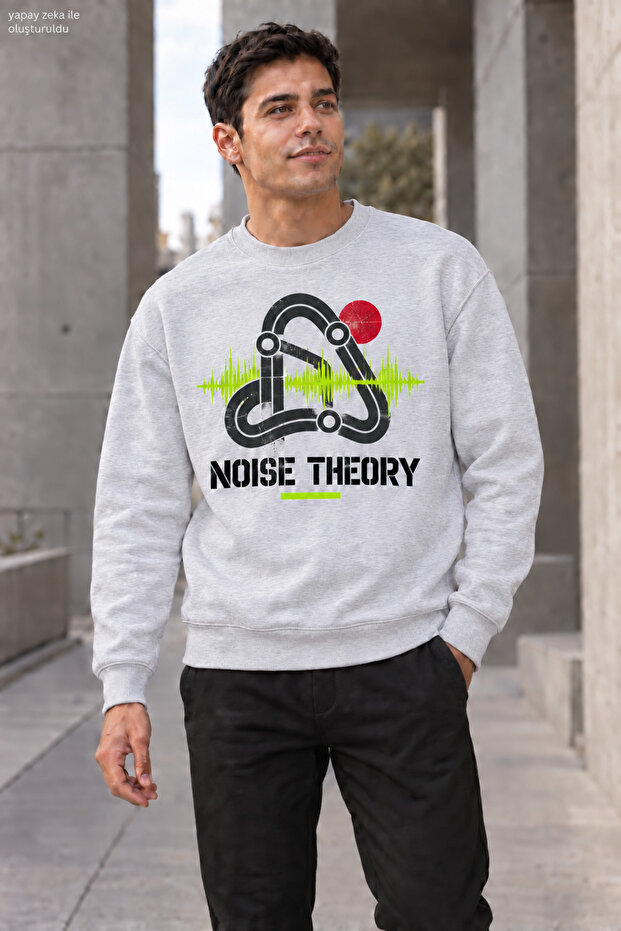 Men's Noise Theory Written Crew Neck Casual Regular Fit Sweatshirt