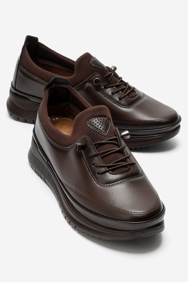 Stretch Elastic Atom Poly Women's Casual Shoes Brown Skin