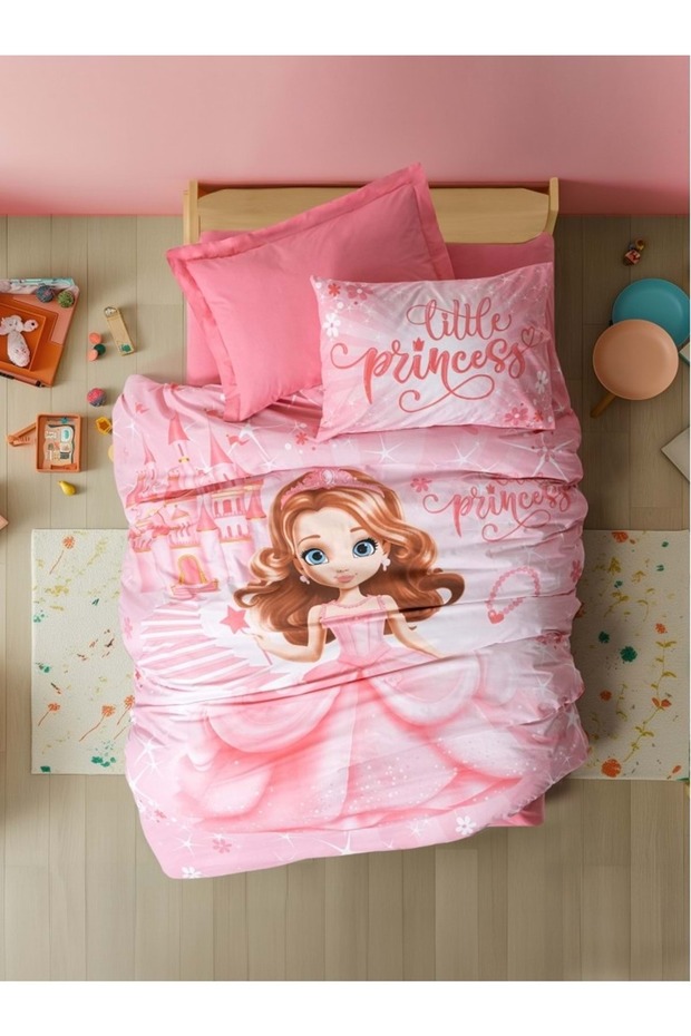 Rf Junior -Gimbiya Pink- Single Duvet Cover Set with Elastic Sheets