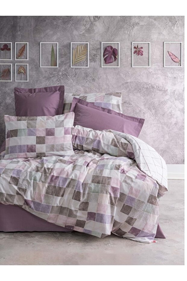 Rf Minimal -Mora Gül Kurusu- Single Duvet Cover Set with Elastic Sheets