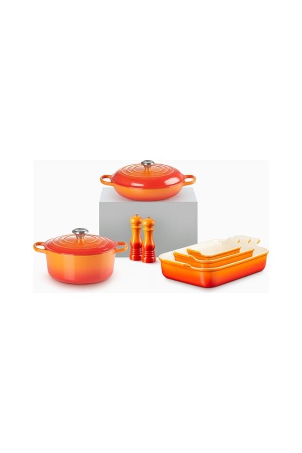 7 Piece Kitchen Set Cast Iron and Ceramic