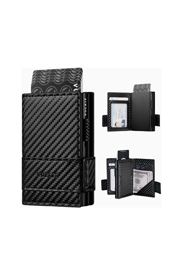 Rfid Protected Leather Pop-Up Men's Card Holder Wallet