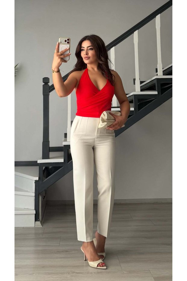 Stone flatolu fabric trousers