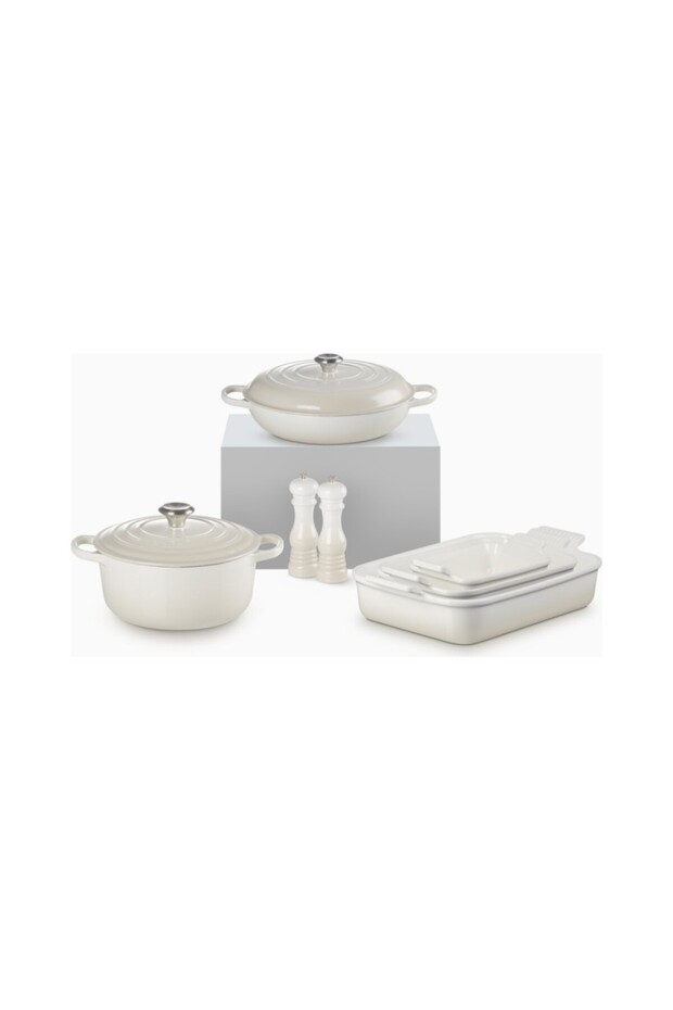 7 Piece Kitchen Set Cast Iron and Ceramic