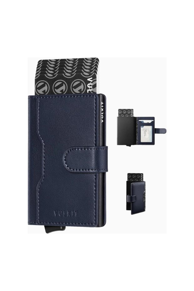 Rfid Aluminum Leather Pop-Up Unisex Card Holder Wallet
