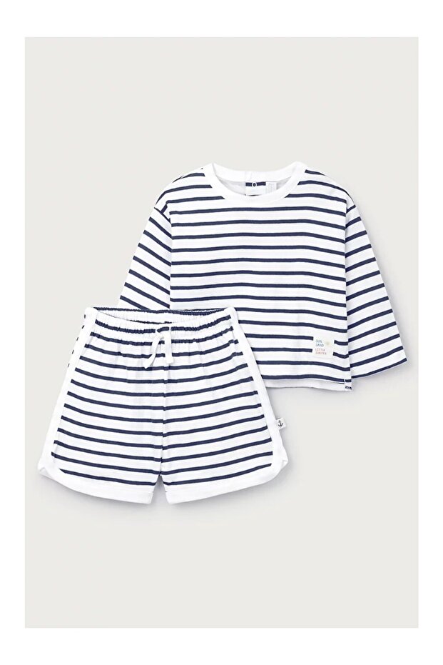 Organic Cotton Sailor Baby Boy Shorts Set