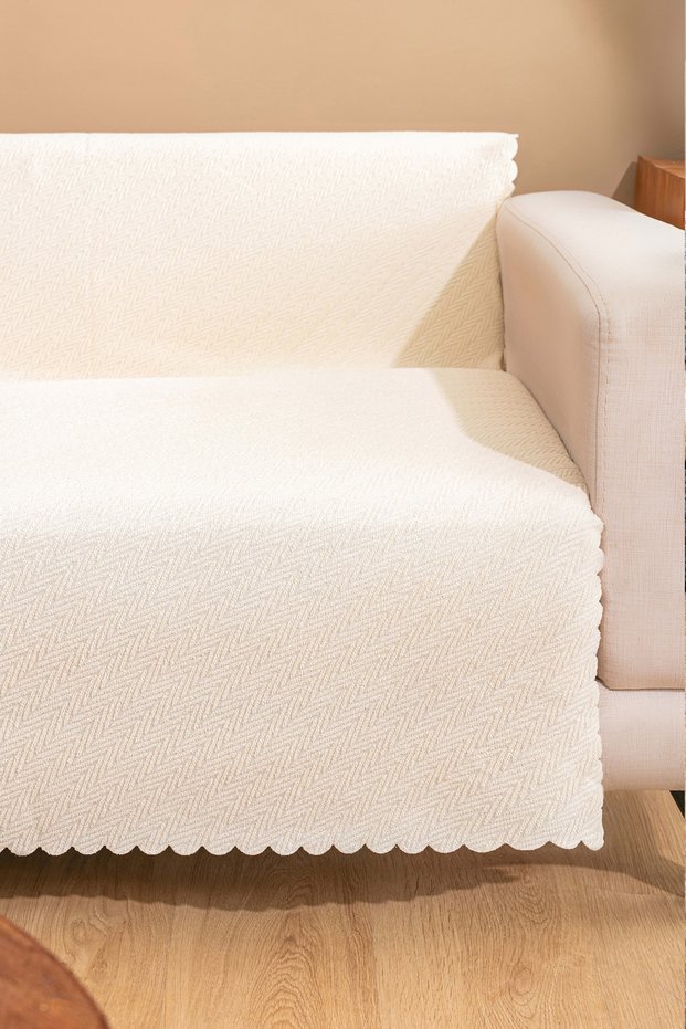 Premium Non-Slip Sofa Cover for Three Persons, Washable, Stain-Resistant, Cream Sofa Cover (165X205)